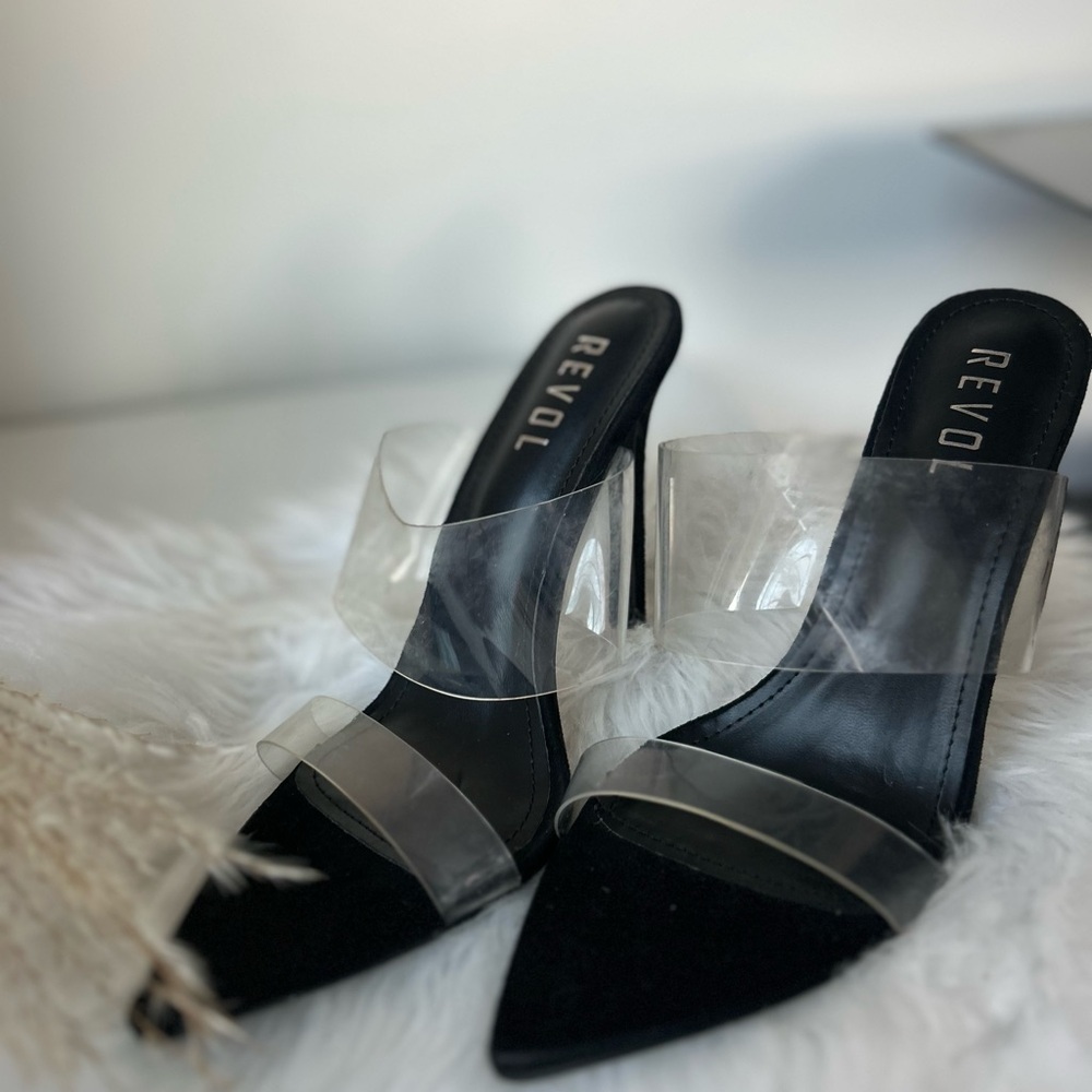 Revo Black Women's Heels Revo Black and Clear Women's Heels 8.5 - Picture 2 of 13